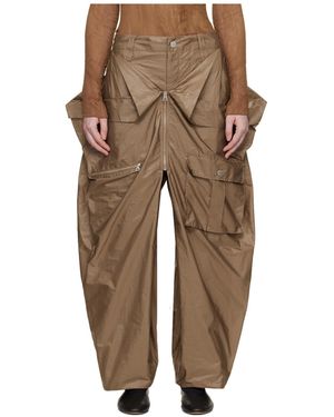 Issey Miyake Zippered Workwear Casual Pants - Brown