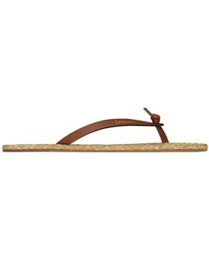 Saint Laurent Pool Slip-On Flip-Flops - Brown