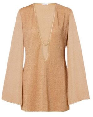 Oséree Long-Sleeved Beach Dress - Natural