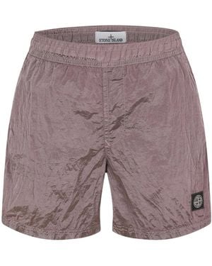 Stone Island Iridescent Nylon Swim Trunks - Purple