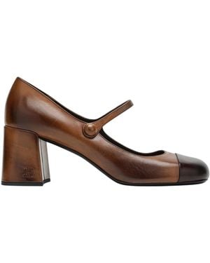 Miu Miu Round-Toe High Heels - Brown