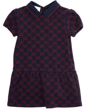 Gucci Cotton Dress Gg - Blue