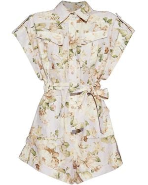Zimmermann Floral Print Jumpsuit - White