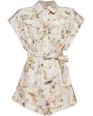 Zimmermann Floral Print Jumpsuit - White