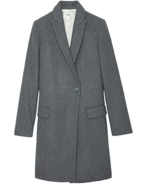 Zadig & Voltaire Marco Single Breasted Coat - Grey