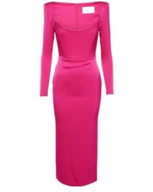Alex Perry Crêpe Satin Midi Dress - Pink