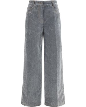 forte_forte Flocked Wide-Leg Jeans - Gray