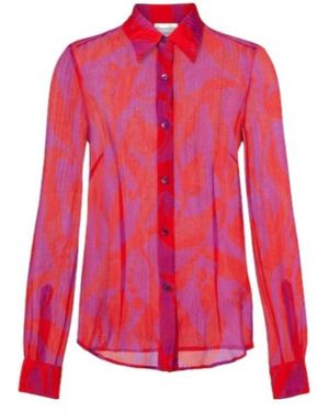 Dries Van Noten Cloudy Printed Silk Shirt - Pink