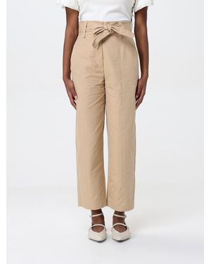 Twinset Gabardine Belted Trousers - Natural