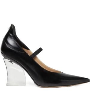 Fendi Illusion Leather Court Shoes - Black