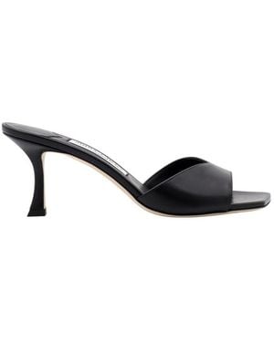 Jimmy Choo Skye Square Toe Heeled Sandals - Black