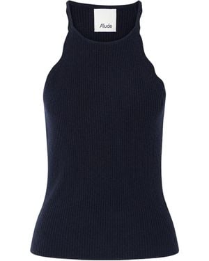 Allude Ribbed Wool And Cashmere-Blend Top - Blue