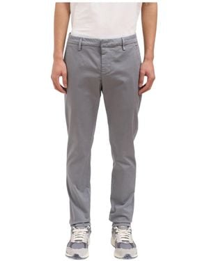 Dondup Gaubert Logo Plaque Trousers - Grey