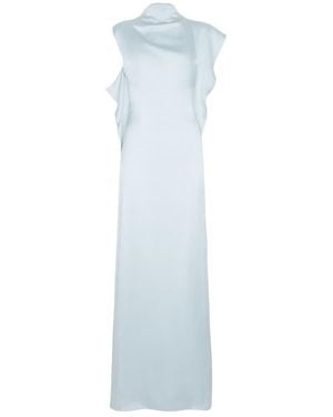 Fendi Trim Detailed Sleeveless Maxi Dress - Blue