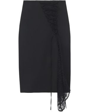 McQueen Lace-Insert Pencil Midi Skirt - Blue