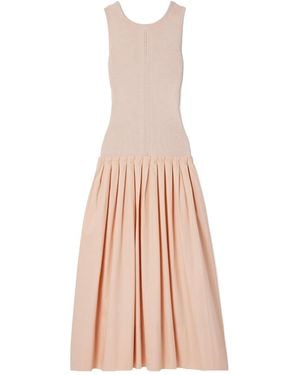 Proenza Schouler Gene Pointelle-Knit Poplin Midi Dress - Pink