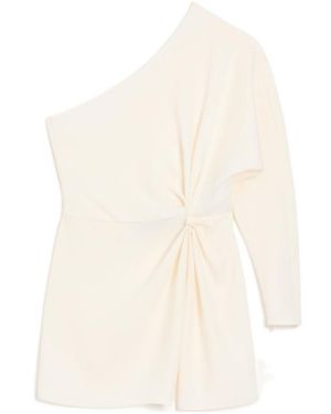 Valentino Draped One-Shoulder Dress - White