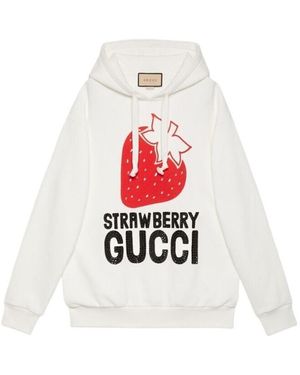 Gucci Strawberry Hoodie - White