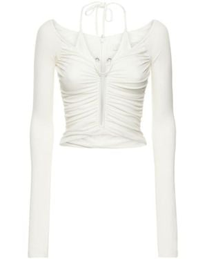 Dion Lee Pleated Long-Sleeved Blouse - White