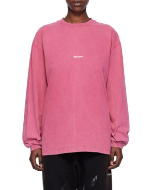 we11done Graphic-Print Cotton Sweatshirt - Pink