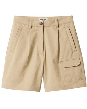 Miu Miu Ripstop Bermudas - Natural