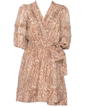 Ba&sh V-Neck Printed Dress - Pink