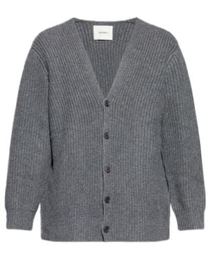 Lisa Yang Leander Ribbed Button Cardigan - Gray