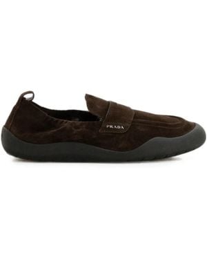 Prada Speedrock Suede Slip-On Loafers - Black