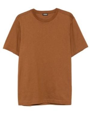 ZEGNA Crew-Neck T-Shirt - Brown