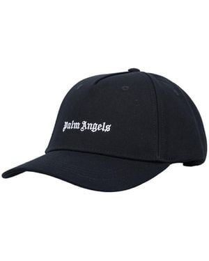 Palm Angels Logo Embroidered Baseball Cap - Blue