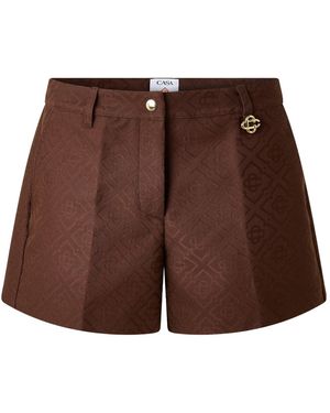 CASABLANCA Belt Loop Shorts - Brown
