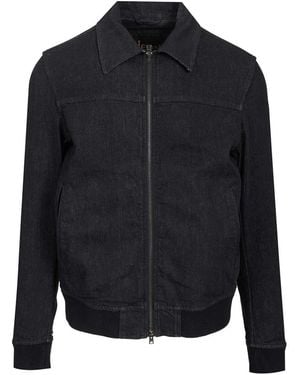Herno Zip Bomber Denim Jacket - Blue