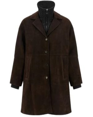 P.A.R.O.S.H. Monet Suede Coat - Black