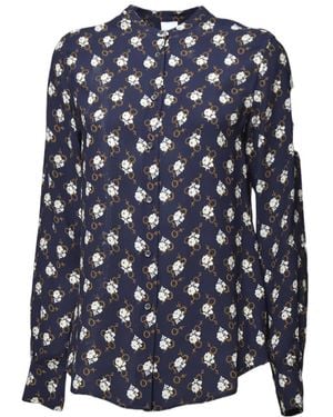 Aspesi Naive Rose Crepe Shirt - Blue
