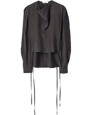 Lemaire Tie Fastened Layered Blouse - Black