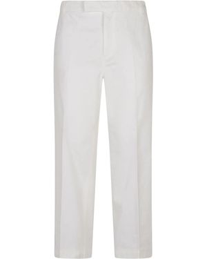 Thom Browne Pressed Crease Tapered Leg Chinos - White