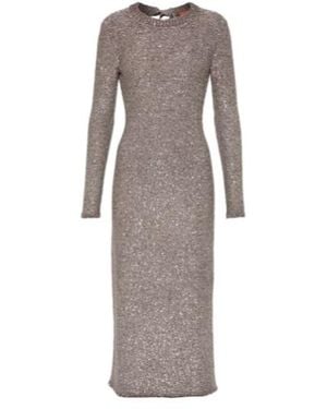 Altuzarra Cindy Metallic Knit Maxi Dress - Grey