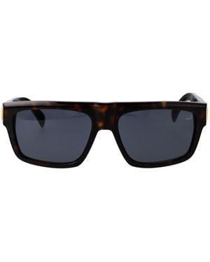 dunhill Tortoiseshell-Effect Rectangle-Frame Sunglasses - Blue