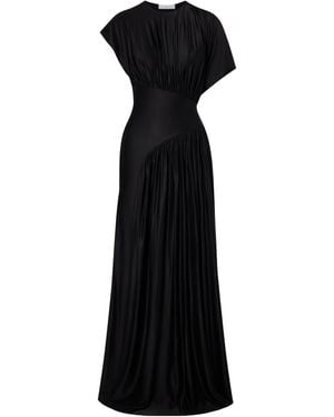 Rabanne Rabanne Crewneck Ruched Satin Dress - Black