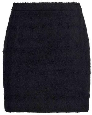 Alessandra Rich Check Tweed Bouclé Mini Skirt - Blue