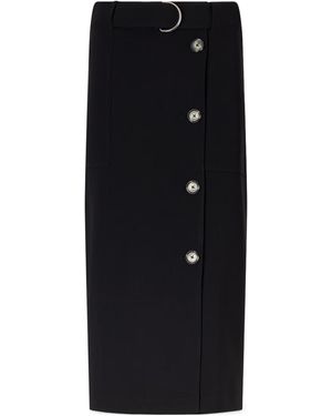 Proenza Schouler Carine Belted Midi Skirt - Black