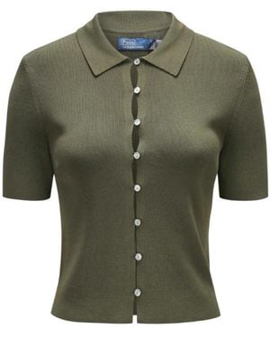 Polo Ralph Lauren Button Short-Sleeve Top - Green