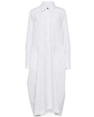 Jil Sander Cotton Poplin Shirt Dress - White