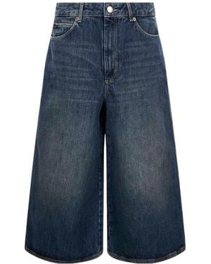 Soeur Faded-Detail Denim Shorts - Blue