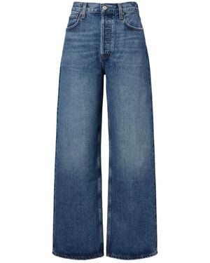 Agolde Low Slung Baggy High-Rise Wide-Leg Jeans - Blue