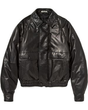 AURALEE Leather Down Jacket - Black