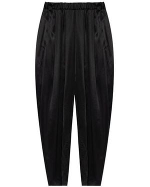 DARKPARK Simona Pleated Wide-Leg Pants - Black