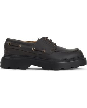 Tod's Round Toe Lace-Up Shoes - Black