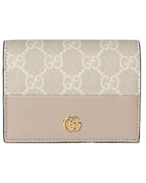 Gucci Bi-Color Gg Marmont Small Wallet - Natural