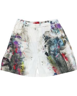 Acne Studios Paint-Splatter Shorts - Blue